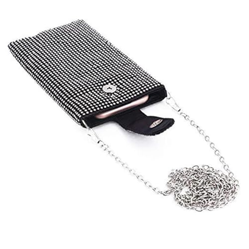 BVEOGMRO Damen Abendtasche Crossbody Tasche Strass Handy Geldbörse für Party Abschlussball Cocktail Hochzeit Schwarz von BVEOGMRO