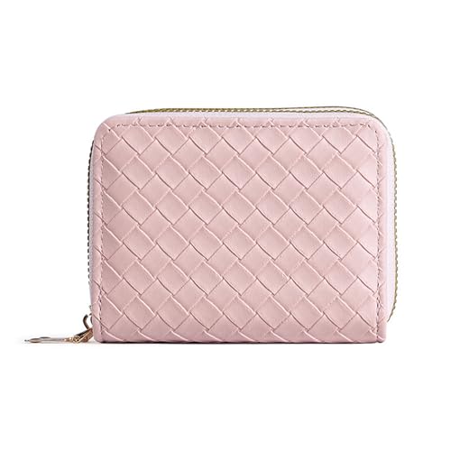 GOIACII Geldbörse Damen Kartenetuis Dubble Zip Around Vegan Leder Klein, Helles Pink von BVEOGMRO