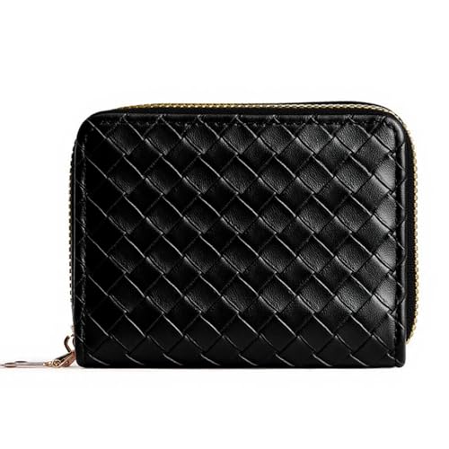 GOIACII Geldbörse Damen Kartenetuis Dubble Zip Around Vegan Leder Klein, Schwarz von BVEOGMRO