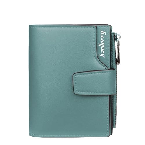 GOIACII Kleine Damengeldbörse mit Münzfach mit Reißverschluss, Graugrün von BVEOGMRO