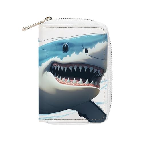 BVKWNTSA Modischer Kartenhalter aus Leder mit blauem Hai-Motiv, großes Fassungsvermögen, klein und praktisch, einfach in Taschen, Handgepäcktaschen, Rucksäcke usw. zu verstauen. Erfüllen Sie Ihre BVKWNTSA Modischer Kartenhalter aus Leder mit blauem Hai-Motiv, großes Fassungsvermögen, klein und praktisch, einfach in Taschen, Handgepäcktaschen, Rucksäcke usw. zu verstauen. Erfüllen Sie Ihre von BVKWNTSA
