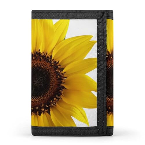 BVKWNTSA Stilvolle und langlebige dreifach gefaltete Geldbörse mit Sonnenblumen-Motiv, mehrere Kartenfächer, großes Fassungsvermögen und tragbar, Sonnenblume, Einheitsgröße von BVKWNTSA