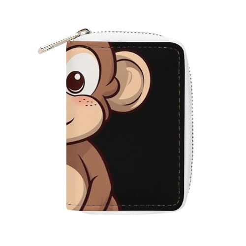 Fashion Leather Cartoon Brown Monkey Printed Card Holder Large Capacity Card Holder Small And Convenient Easily Put In Pockets, Carry-on Bags, Backpacks Etc. Meet Your Convenient Storage Needs von BVKWNTSA