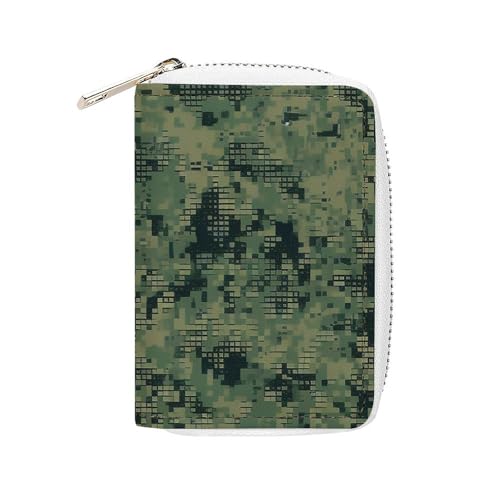 Fashion Leather Green Army Digital Camouflage Printed Card Holder Large Capacity Card Holder Small And Convenient Easily Put In Pockets, Carry-on Bags, Backpacks Etc. Meet Your Convenient Storage von BVKWNTSA