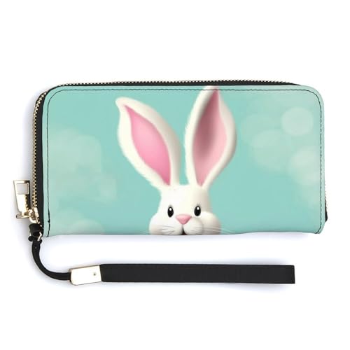 Modische große Kapazität Happy Easter Eggs Bunny Tail1 bedruckte lange Handtasche, internes Design mit mehreren Fächern – erfüllt Ihre vielfältigen Reisebedürfnisse von BVKWNTSA