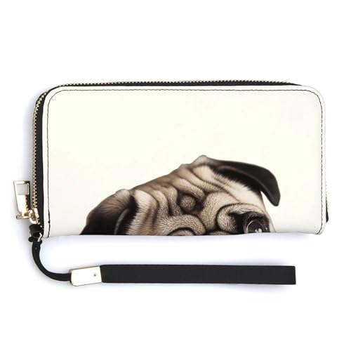 Modische große Mops-Dog1 bedruckte lange Handtasche, internes Design mit mehreren Fächern – erfüllt Ihre vielfältigen Reisebedürfnisse Modische große Mops-Dog1 bedruckte lange Handtasche, internes Design mit mehreren Fächern – erfüllt Ihre vielfältigen Reisebedürfnisse von BVKWNTSA