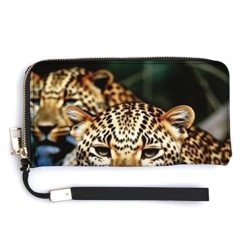 Modische lange Handtasche mit Leopardenmuster, internes Design mit mehreren Fächern, erfüllt Ihre vielfältigen Reisebedürfnisse von BVKWNTSA