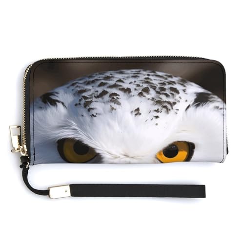 Modische lange Handtasche mit schneebedeckten Eulenaugen, internes Design mit mehreren Fächern, erfüllt Ihre vielfältigen Reisebedürfnisse von BVKWNTSA