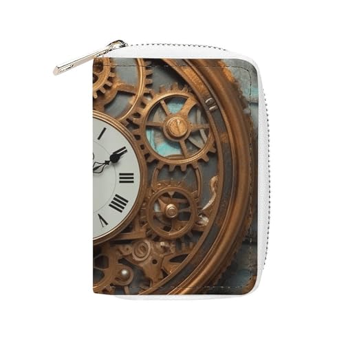 Modischer Kartenhalter aus Leder, Steampunk-Uhr, bedruckt, großes Fassungsvermögen, klein und praktisch, einfach in Taschen, Handgepäcktaschen, Rucksäcke usw. zu verstauen. Erfüllen Sie Ihre Modischer Kartenhalter aus Leder, Steampunk-Uhr, bedruckt, großes Fassungsvermögen, klein und praktisch, einfach in Taschen, Handgepäcktaschen, Rucksäcke usw. zu verstauen. Erfüllen Sie Ihre von BVKWNTSA