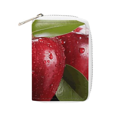 Modischer Kartenhalter aus Leder, mit rotem Apfel, bedruckt, großes Fassungsvermögen, klein und praktisch, einfach in Taschen, Handgepäcktaschen, Rucksäcke usw. zu verstauen. Erfüllen Sie Ihre Modischer Kartenhalter aus Leder, mit rotem Apfel, bedruckt, großes Fassungsvermögen, klein und praktisch, einfach in Taschen, Handgepäcktaschen, Rucksäcke usw. zu verstauen. Erfüllen Sie Ihre von BVKWNTSA
