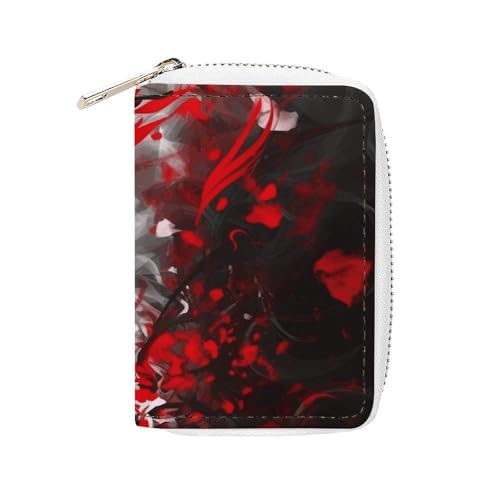 Modischer Kartenhalter aus Leder, rot, schwarz, weiß, abstrakt, bedruckt, großes Fassungsvermögen, klein und praktisch, einfach in Taschen, Handgepäcktaschen, Rucksäcke usw. zu verstauen. Erfüllen Sie Modischer Kartenhalter aus Leder, rot, schwarz, weiß, abstrakt, bedruckt, großes Fassungsvermögen, klein und praktisch, einfach in Taschen, Handgepäcktaschen, Rucksäcke usw. zu verstauen. Erfüllen Sie von BVKWNTSA