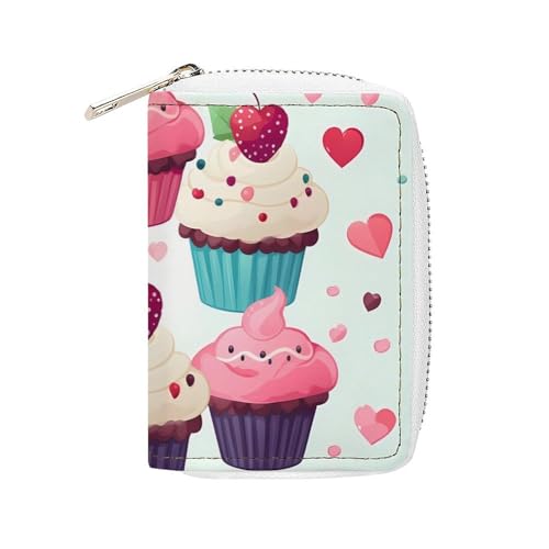 Modischer Kartenhalter aus Leder mit Cupcake-Herzen, süßes bedrucktes Kartenetui mit großem Fassungsvermögen, klein und praktisch, einfach in Taschen, Handgepäcktaschen, Rucksäcke usw. zu verstauen Modischer Kartenhalter aus Leder mit Cupcake-Herzen, süßes bedrucktes Kartenetui mit großem Fassungsvermögen, klein und praktisch, einfach in Taschen, Handgepäcktaschen, Rucksäcke usw. zu verstauen von BVKWNTSA