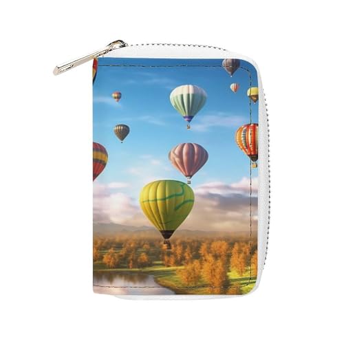 Modischer Kartenhalter aus Leder mit Heißluftballon-Motiv, großes Fassungsvermögen, klein und praktisch, einfach in Taschen, Handgepäcktaschen, Rucksäcke usw. zu verstauen. Erfüllen Sie Ihre Modischer Kartenhalter aus Leder mit Heißluftballon-Motiv, großes Fassungsvermögen, klein und praktisch, einfach in Taschen, Handgepäcktaschen, Rucksäcke usw. zu verstauen. Erfüllen Sie Ihre von BVKWNTSA