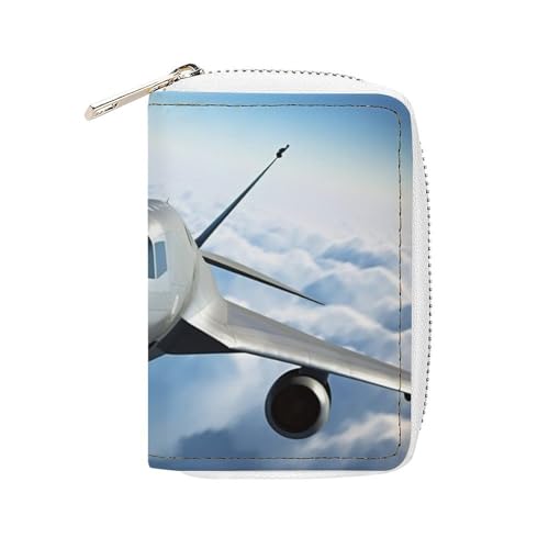 Modischer Kartenhalter aus Leder mit fliegendem Flugzeug, großes Fassungsvermögen, klein und praktisch, einfach in Taschen, Handgepäcktaschen, Rucksäcke usw. zu verstauen. Erfüllen Sie Ihre von BVKWNTSA