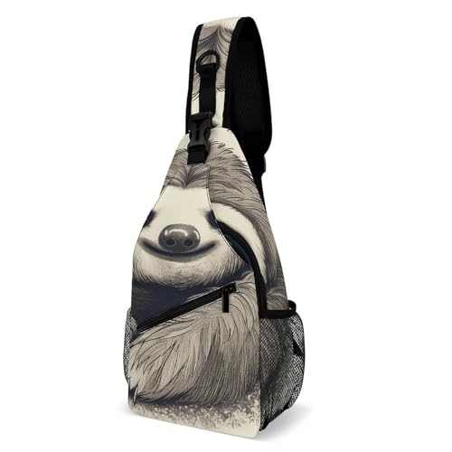 Multifunktionale Outdoor Faultier My Spirit Animal Printed Chest Bag Suitable for Travel, Outdoor, Commuting And Other Scenarios Stylish And Portable Outdoor Messenger Bag, Faultier Mein Geist Tier von BVKWNTSA