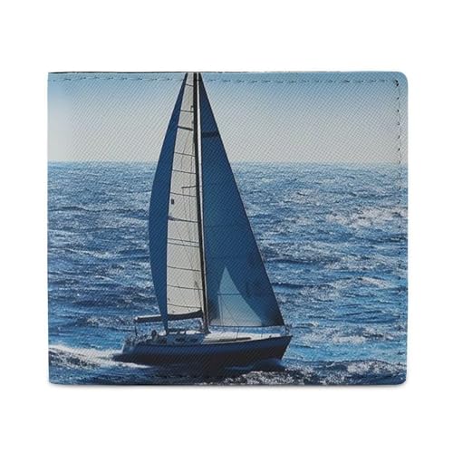 Stilvolle und tragbare kleine Geldbörse mit blauem Segelboot, perfekt für Rucksäcke, Schultertaschen, Taschen usw. Stilvolle und tragbare kleine Geldbörse mit blauem Segelboot, perfekt für Rucksäcke, Schultertaschen, Taschen usw. von BVKWNTSA