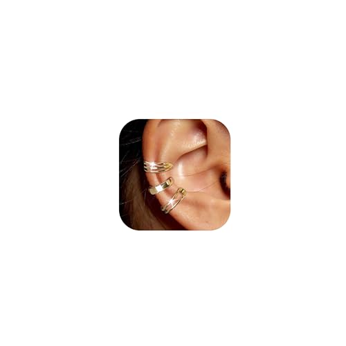 BVLAGIDA 3 Stück Ear Cuff für Damen Ohrmanschette Ohrringe 14K Gold Earcuff Fake Helix Knorpel Ohrklemme mit Geschenkbox BVLAGIDA 3 Stück Ear Cuff für Damen Ohrmanschette Ohrringe 14K Gold Earcuff Fake Helix Knorpel Ohrklemme mit Geschenkbox von BVLAGIDA