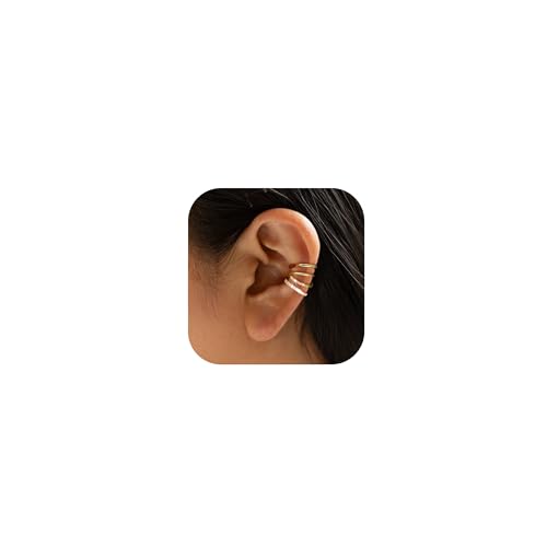 BVLAGIDA 3 Stück Ear Cuff für Damen Ohrmanschette Ohrringe Fake Ohrringe 14K Gold Earcuff Set Fake Helix Knorpel Ohrklemme mit Geschenkbox BVLAGIDA 3 Stück Ear Cuff für Damen Ohrmanschette Ohrringe Fake Ohrringe 14K Gold Earcuff Set Fake Helix Knorpel Ohrklemme mit Geschenkbox von BVLAGIDA