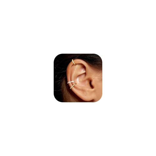 BVLAGIDA 3 Stück Ear Cuff für Damen Ohrmanschette Ohrringe 14K Gold Earcuffs Fake Knorpel Helix Ohrklemme mit Geschenkbox BVLAGIDA 3 Stück Ear Cuff für Damen Ohrmanschette Ohrringe 14K Gold Earcuffs Fake Knorpel Helix Ohrklemme mit Geschenkbox von BVLAGIDA