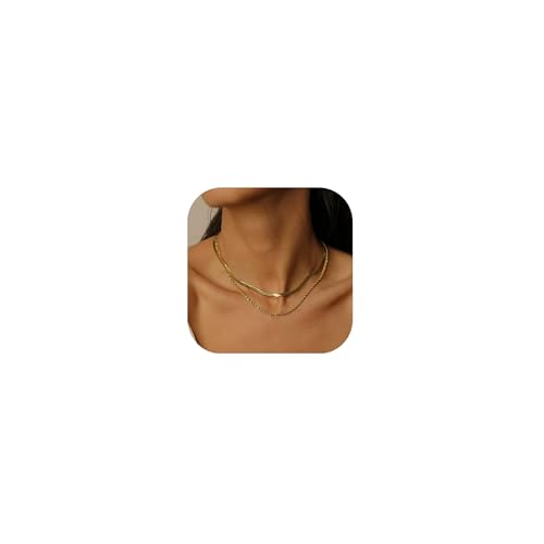 BVLAGIDA Edelstahl Schlangenkette Halskette Damen Gold Flache Kette Verstellbare Feine Dicke Schlangen 3MM/2MM Breite Längen 41/44CM Kette Damen mit Geschenkbox BVLAGIDA Edelstahl Schlangenkette Halskette Damen Gold Flache Kette Verstellbare Feine Dicke Schlangen 3MM/2MM Breite Längen 41/44CM Kette Damen mit Geschenkbox von BVLAGIDA