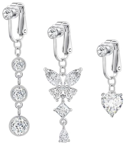BVLAGIDA Fake Bauchnabelpiercing für Damen, Bauchnabelpiercing Chirurgenstahl, Fake Bauchnabel Piercing Zirkon Schmetterling Herz, mit Geschenk Box BVLAGIDA Fake Bauchnabelpiercing für Damen, Bauchnabelpiercing Chirurgenstahl, Fake Bauchnabel Piercing Zirkon Schmetterling Herz, mit Geschenk Box von BVLAGIDA