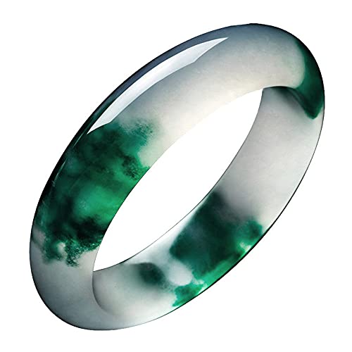 BVMKNI Armreif aus Jade, geschnitzt mit runden Streifen, echtes Armband aus Jade, zieht Reichtum und Glücksideen für Familie oder Freunde an / 62 mm (60 mm) von BVMKNI