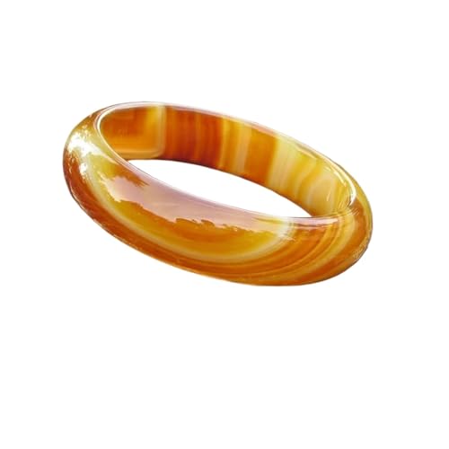 Natürliche Gelb Achat Armband Chalcedon Rund SCHÖN Süße Damen Dame Armband mit Anhänger Glück Armbänder Dame Partygeschenk(61-62mm) von BVMKNI