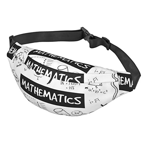 Bauchtasche mit Mathematikdruck, für Damen und Herren, große modische Hüfttasche für Reisen, Laufen, Unisex-Gürteltasche, Mathematikdruck, Einheitsgröße von BVMPRS