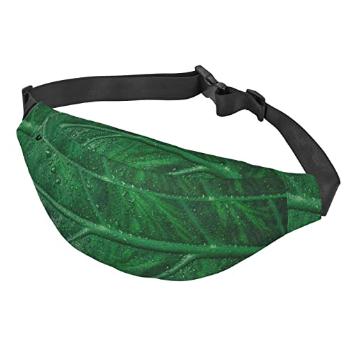 Green Leaf Gürteltasche für Damen und Herren, große modische Hüfttasche für Reisen, Laufen, Unisex-Gürteltasche, Grünes Blatt, Einheitsgröße von BVMPRS