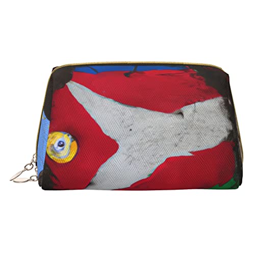 Minimalistische und stilvolle tragbare Leder-Make-up-Tasche, Stein-Druck, Kosmetiktasche für Mädchen und Damen, kleine Größe, Baum des Lebens mit puertoricanischer Flagge1, Einheitsgröße von BVMPRS