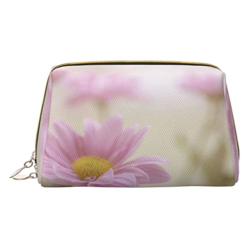 Minimalistische und stilvolle tragbare Leder-Make-up-Tasche, herzförmig, roter Baum, bedruckte Kosmetiktasche für Mädchen und Damen, kleine Größe, Retro Stil Rosa Blumen, Einheitsgröße von BVMPRS