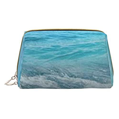 Minimalistische und stilvolle tragbare Leder-Make-up-Tasche, niedliche Dackel-Hunde, bedruckte Kosmetiktasche für Mädchen und Damen, kleine Größe, Strandmuschel Seestern, Einheitsgröße von BVMPRS