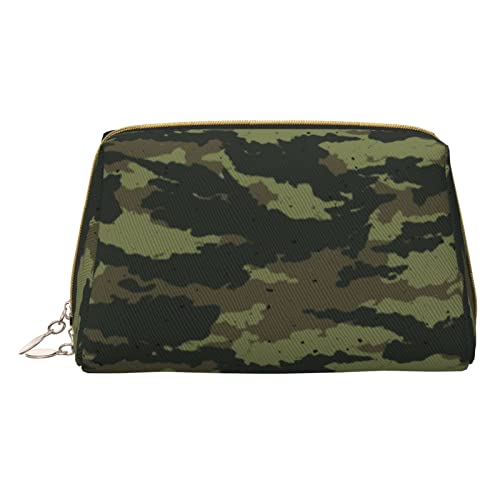 Minimalistische und stilvolle tragbare Make-up-Tasche aus Leder, Camouflage-Druck, für Mädchen und Damen, kleine Größe, camouflage, Einheitsgröße von BVMPRS