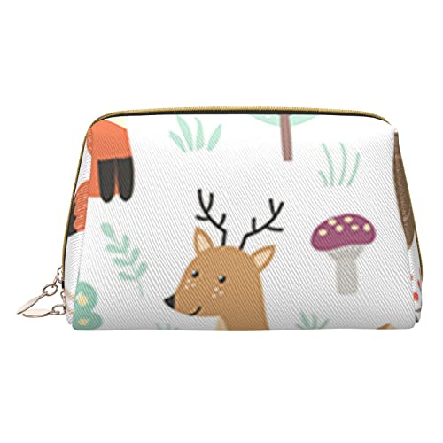 Minimalistische und stilvolle tragbare Make-up-Tasche aus Leder, Cartoon-Wal-Hintergrund, bedruckte Kosmetiktasche für Mädchen und Damen, kleine Größe, Tiere, Einheitsgröße von BVMPRS