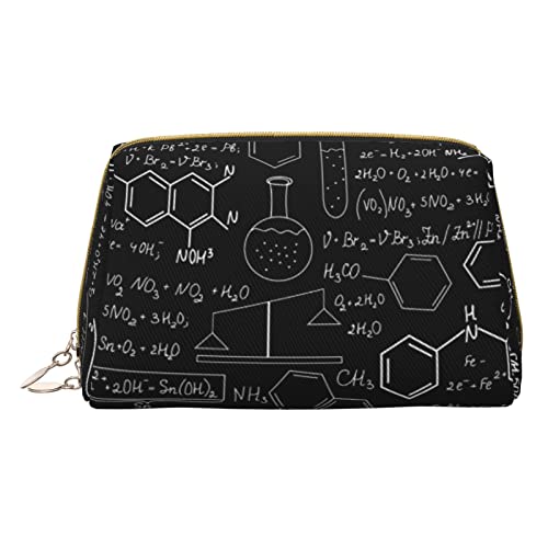 Minimalistische und stilvolle tragbare Make-up-Tasche aus Leder, Ersatzteile für landwirtschaftliche Maschinen, bedruckte Kosmetiktasche für Mädchen und Damen, kleine Größe, Abstrakte Wissenschaft von BVMPRS