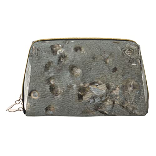 Minimalistische und stilvolle tragbare Make-up-Tasche aus Leder, Libellen-Spiel, bedruckte Kosmetiktasche für Mädchen und Damen, kleine Größe, Petoskey Stone2, Einheitsgröße von BVMPRS