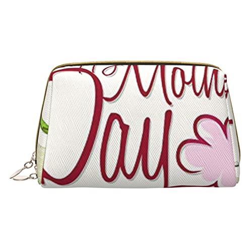 Minimalistische und stilvolle tragbare Make-up-Tasche aus Leder, Motiv: Irish Blessing St. Patrick's Day, bedruckte Kosmetiktasche für Mädchen und Damen, kleine Größe, Happy Mother's Day, von BVMPRS