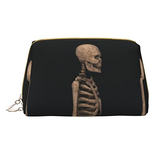 Minimalistische und stilvolle tragbare Make-up-Tasche aus Leder, Motiv: Kartoffelchips, bedruckte Kosmetiktasche für Mädchen und Damen, kleine Größe, Three Skulls of Love Performance, Einheitsgröße von BVMPRS