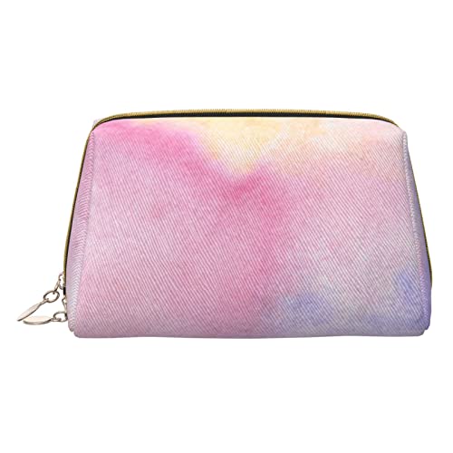 Minimalistische und stilvolle tragbare Make-up-Tasche aus Leder, Regenbogen-Druck, für Mädchen und Damen, kleine Größe, regenbogenfarben, Einheitsgröße von BVMPRS