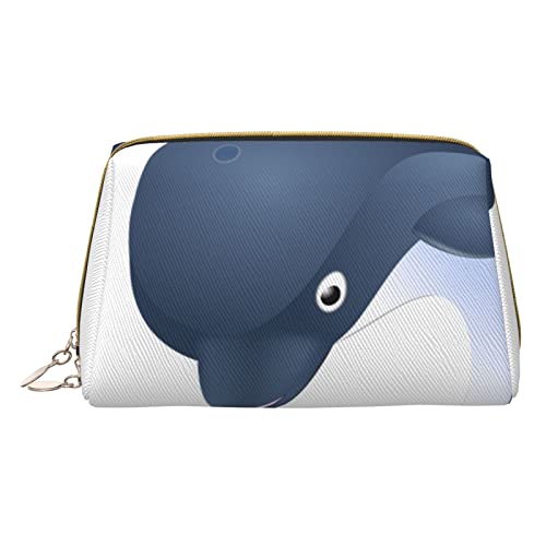 Minimalistische und stilvolle tragbare Make-up-Tasche aus Leder, braun gestreift, für Mädchen und Damen, kleine Größe, Delfin, Einheitsgröße von BVMPRS