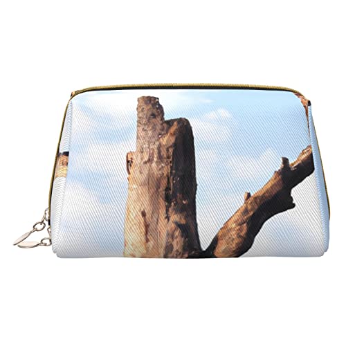 Minimalistische und stilvolle tragbare Make-up-Tasche aus Leder, mit großem Baum bedruckt, für Mädchen und Damen, kleine Größe, Ein ausgetrockneter Baum, Einheitsgröße von BVMPRS