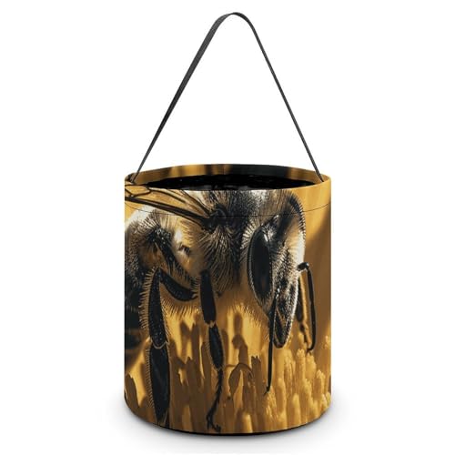 [Maße (B x L x L): 20 x 21 x 18 cm mit Henkel: Halloween-Tragetasche, bedruckt mit Biene – wiederverwendbar für Partys und Geschenke von BVNMT