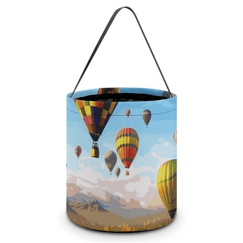 Maße: 20 x 21 x 18 cm (B x L x L); Halloween-Beutel mit Heißluftballons; bedruckte Süßigkeitentüten – wiederverwendbar für Partys und Geschenke von BVNMT