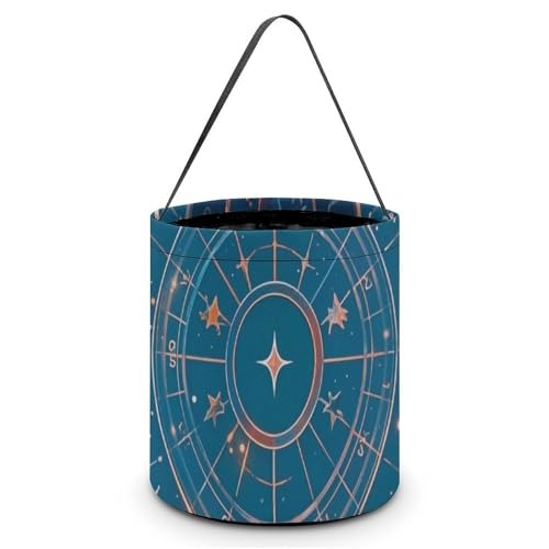 Maße: 20 x 21 x 18 cm (B x L x L); Halloween-Tragetasche, 12 x Horoskop-Astrologie-bedruckte Süßigkeitentüten – wiederverwendbar für Partys und Geschenke von BVNMT