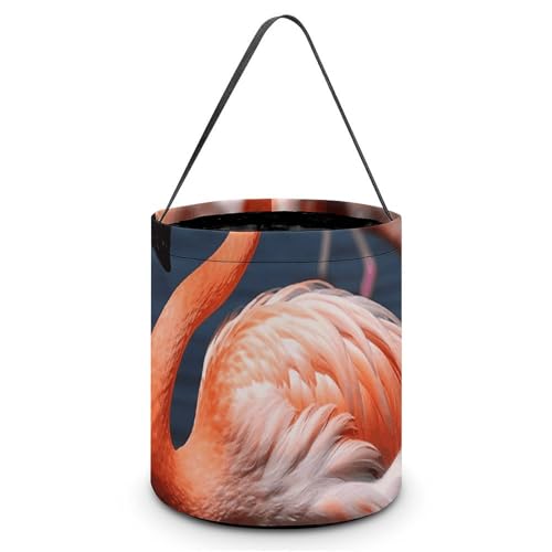 Maße: 20 x 21 x 18 cm (B x L x L); Halloween-Tragetasche, Flamingo-bedruckte Süßigkeitentüten – wiederverwendbar für Partys und Geschenke von BVNMT