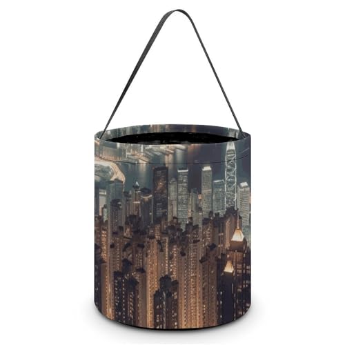 Maße: 20 x 21 x 18 cm (B x L x L); Halloween-Tragetasche, Hongkong-bedruckte Süßigkeitentüten – wiederverwendbar für Partys und Geschenke von BVNMT