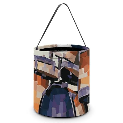 [Maße: 20 x 21 x 18 cm (B x L x L); Halloween-Tragetasche, Jazz-Trommel, bedruckte Süßigkeitentüten – wiederverwendbar für Partys und Geschenke von BVNMT