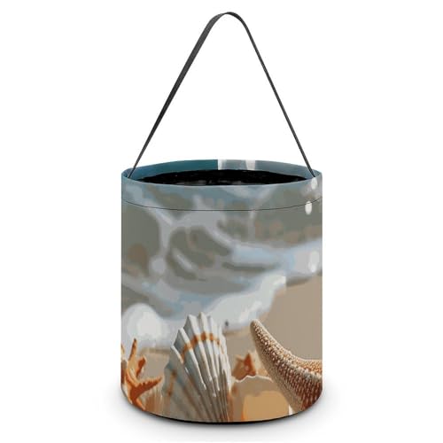 Maße: 20 x 21 x 18 cm (B x L x L); Halloween-Tragetasche, Muscheln, Seestern am Strand, bedruckte Süßigkeitentüten – wiederverwendbar für Partys und Geschenke von BVNMT