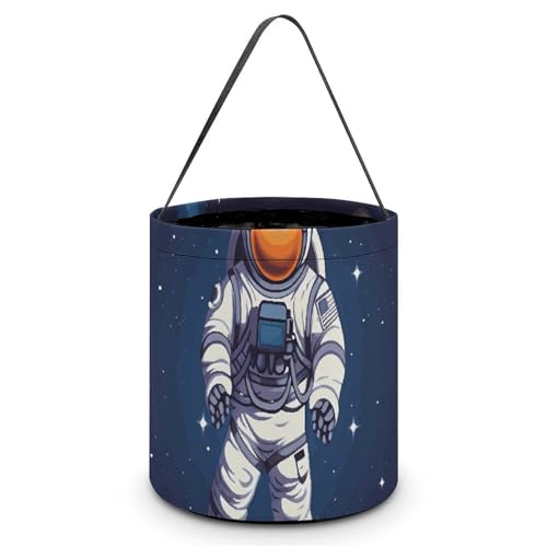 Maße: 20 x 21 x 18 cm (B x L x L); Halloween-Tragetasche, Weltraum-Astronauten-bedruckte Süßigkeitentüten – wiederverwendbar für Partys und Geschenke von BVNMT