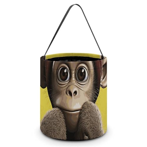 Maße: 20 x 21 x 18 cm (B x L x L); Halloween-Tragetasche, neugieriger Affe, bedruckte Süßigkeitentüten – wiederverwendbar für Partys und Geschenke von BVNMT
